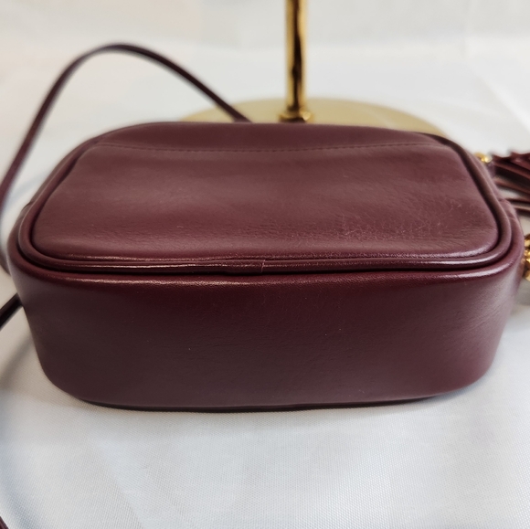 Authentic Saint Laurent maroon Super Mini Camera Bag and Tassel - Picture 5 of 7